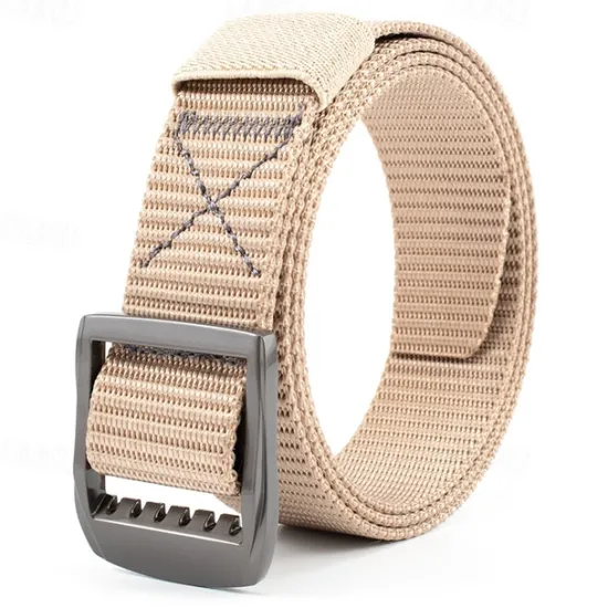 Online OUKU Men's Tactical Belt Nylon Web Work Belt Black Kakhi Nylon Alloy Plain Daily Wear Going out Weekend