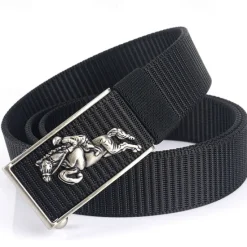 Outlet OUKU Men's Tactical Belt Nylon Web Work Belt Black Kakhi Nylon Plain Daily Wear Going out Weekend