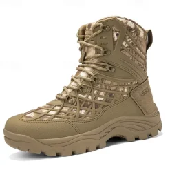 Discount OUKU Men's Tactical Camo Outdoor Boots with Non-Slip Sole and Reinforced Support – Durable Lace-Up Hiking & Hunting Footwear
