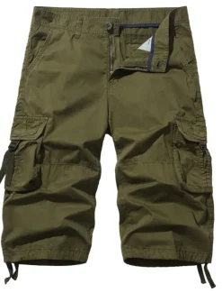 Discount OUKU Men's Tactical Cargo Chinos Patchwork Multi Pocket Solid Colored Windproof Breathable Short Casual Daily Cotton Basic Shorts Black Yellow Inelastic