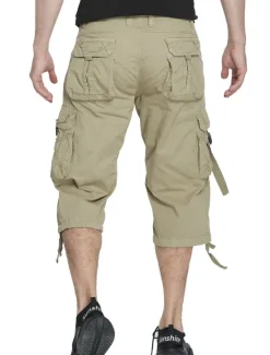 Discount OUKU Men's Tactical Cargo Chinos Patchwork Multi Pocket Solid Colored Windproof Breathable Short Casual Daily Cotton Basic Shorts Black Yellow Inelastic
