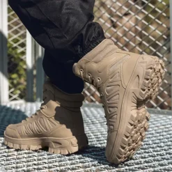 OUKU Men's Tactical Combat Boots with Rugged Non-Slip Soles – Durable and Breathable Military-Style Footwear for Hiking, Work, and Outdoor Activities