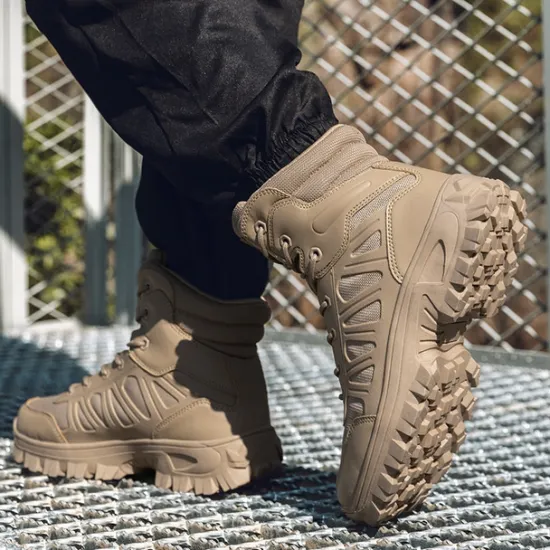 OUKU Men's Tactical Combat Boots with Rugged Non-Slip Soles – Durable and Breathable Military-Style Footwear for Hiking, Work, and Outdoor Activities