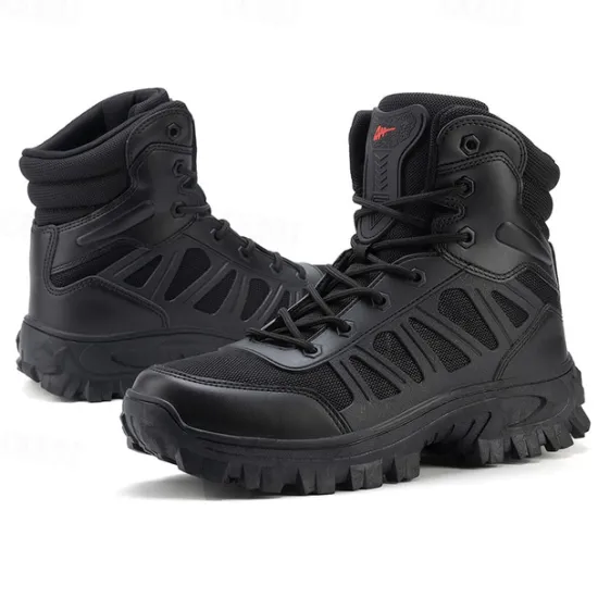 OUKU Men's Tactical Combat Boots with Rugged Non-Slip Soles – Durable and Breathable Military-Style Footwear for Hiking, Work, and Outdoor Activities