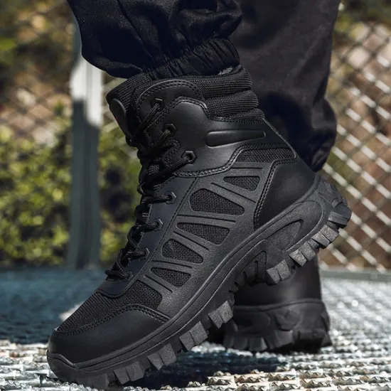 OUKU Men's Tactical Combat Boots with Rugged Non-Slip Soles – Durable and Breathable Military-Style Footwear for Hiking, Work, and Outdoor Activities