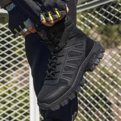 OUKU Men's Tactical Combat Boots with Rugged Non-Slip Soles – Durable and Breathable Military-Style Footwear for Hiking, Work, and Outdoor Activities