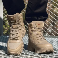 OUKU Men's Tactical Combat Boots with Rugged Non-Slip Soles – Durable and Breathable Military-Style Footwear for Hiking, Work, and Outdoor Activities