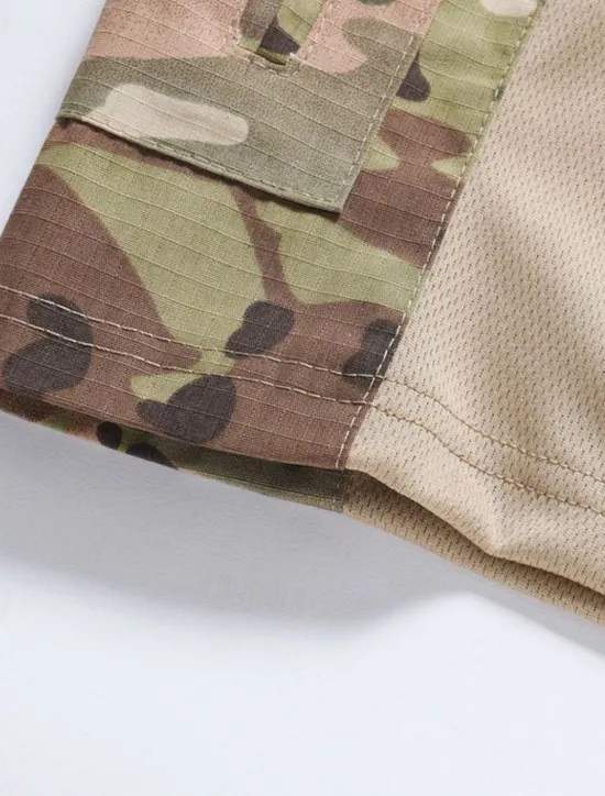 Outlet OUKU Men's Tactical Polo Outdoor Shirt Sports & Outdoor Daily Banded Collar Short Sleeve Fashion Basic Color Block Patchwork Summer Regular Fit Black Light Green Dark Green Green Khaki Army Green Tactical