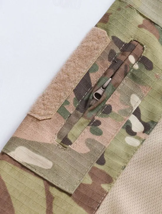 Outlet OUKU Men's Tactical Polo Outdoor Shirt Sports & Outdoor Daily Banded Collar Short Sleeve Fashion Basic Color Block Patchwork Summer Regular Fit Black Light Green Dark Green Green Khaki Army Green Tactical