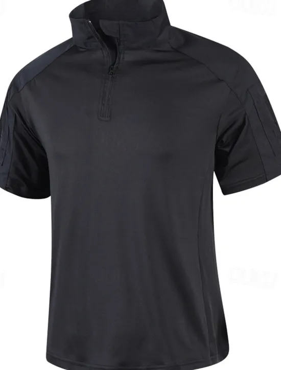 Outlet OUKU Men's Tactical Polo Outdoor Shirt Sports & Outdoor Daily Banded Collar Short Sleeve Fashion Basic Color Block Patchwork Summer Regular Fit Black Light Green Dark Green Green Khaki Army Green Tactical