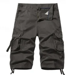 Outlet OUKU Men's Tactical Shorts Capri Cargo Shorts Cargo Shorts Capri Pants Hiking Shorts Buttons Multi Pocket Plain Wearable Calf-Length Outdoor Daily Going out Fashion Classic Lake blue Black