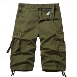 Outlet OUKU Men's Tactical Shorts Capri Cargo Shorts Cargo Shorts Capri Pants Hiking Shorts Buttons Multi Pocket Plain Wearable Calf-Length Outdoor Daily Going out Fashion Classic Lake blue Black