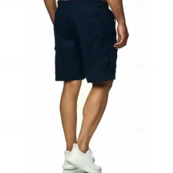 Clearance OUKU Men's Tactical Shorts Cargo Shorts Shorts Drawstring Elastic Waist Multi Pocket Plain Wearable Short Outdoor Daily Camping & Hiking Fashion Classic Black Navy Blue