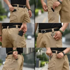 New OUKU Men's Tactical Shorts Cargo Shorts Shorts Summer Shorts Hiking Shorts Multi Pocket Zipper Pockets Plain Comfort Wearable Knee Length Outdoor Sport Daily Fashion Casual Black Brown