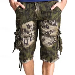 Sale OUKU Men's Tactical Shorts Cargo Shorts Camo Shorts Shorts Buttons Multi Pocket Camo Camouflage Wearable Knee Length Outdoor Daily Camping & Hiking Fashion Classic Camouflage Blue Camouflage Gray
