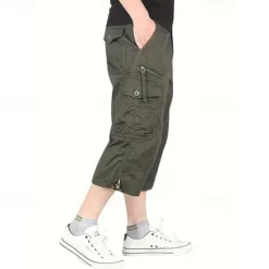 Outlet OUKU Men's Tactical Shorts Cargo Shorts Shorts Hiking Shorts Buttons Multi Pocket Plain Wearable Short Outdoor Daily Going out Fashion Classic Black Army Green