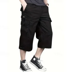 Outlet OUKU Men's Tactical Shorts Cargo Shorts Shorts Hiking Shorts Buttons Multi Pocket Plain Wearable Short Outdoor Daily Going out Fashion Classic Black Army Green