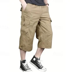 Outlet OUKU Men's Tactical Shorts Cargo Shorts Shorts Hiking Shorts Buttons Multi Pocket Plain Wearable Short Outdoor Daily Going out Fashion Classic Black Army Green
