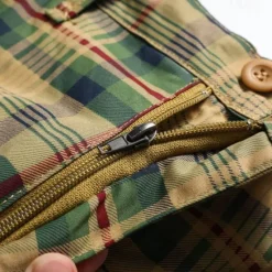 Outlet OUKU Men's Tactical Shorts Cargo Shorts Shorts Pocket Plaid Comfort Breathable Outdoor Daily Going out Fashion Casual Green Khaki