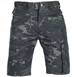 Best OUKU Men's Tactical Shorts Cargo Shorts Camping Shorts Shorts Hiking Shorts Elastic Waist Multi Pocket Plain Waterproof Wearable Knee Length Outdoor Casual Daily Fashion Streetwear Camouflage Black