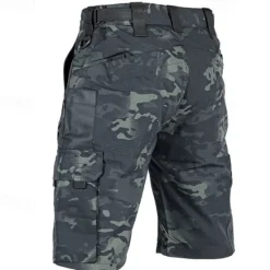 Best OUKU Men's Tactical Shorts Cargo Shorts Camping Shorts Shorts Hiking Shorts Elastic Waist Multi Pocket Plain Waterproof Wearable Knee Length Outdoor Casual Daily Fashion Streetwear Camouflage Black