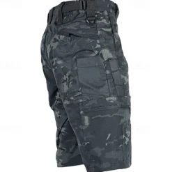 Best OUKU Men's Tactical Shorts Cargo Shorts Camping Shorts Shorts Hiking Shorts Elastic Waist Multi Pocket Plain Waterproof Wearable Knee Length Outdoor Casual Daily Fashion Streetwear Camouflage Black