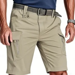 Discount OUKU Men's Tactical Shorts Cargo Shorts Shorts Summer Shorts Elastic Waist Multi Pocket Flap Pocket Plain Quick Dry Wearable Knee Length Outdoor Sport Daily Fashion Casual Black Khaki