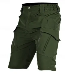 Discount OUKU Men's Tactical Shorts Cargo Shorts Shorts Summer Shorts Elastic Waist Multi Pocket Flap Pocket Plain Quick Dry Wearable Knee Length Outdoor Sport Daily Fashion Casual Black Khaki
