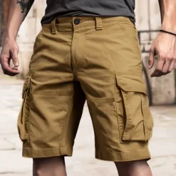 Best OUKU Men's Tactical Shorts Cargo Shorts Shorts Buttons Multi Pocket Plain Wearable Short Outdoor Daily Camping & Hiking Fashion Classic White Royal Blue
