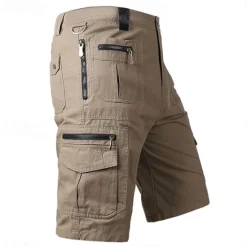 New OUKU Men's Tactical Shorts Cargo Shorts Capri Pants Zipper Pocket Multi Pocket Plain Comfort Wearable Calf-Length Casual Daily Holiday Sports Fashion Black Light Green