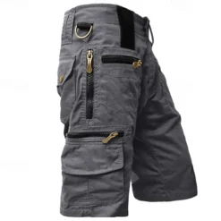New OUKU Men's Tactical Shorts Cargo Shorts Capri Pants Zipper Pocket Multi Pocket Plain Comfort Wearable Calf-Length Casual Daily Holiday Sports Fashion Black Light Green
