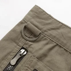 New OUKU Men's Tactical Shorts Cargo Shorts Capri Pants Zipper Pocket Multi Pocket Plain Comfort Wearable Calf-Length Casual Daily Holiday Sports Fashion Black Light Green