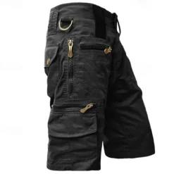 New OUKU Men's Tactical Shorts Cargo Shorts Capri Pants Zipper Pocket Multi Pocket Plain Comfort Wearable Calf-Length Casual Daily Holiday Sports Fashion Black Light Green