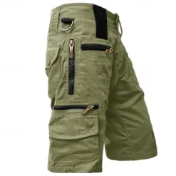 New OUKU Men's Tactical Shorts Cargo Shorts Capri Pants Zipper Pocket Multi Pocket Plain Comfort Wearable Calf-Length Casual Daily Holiday Sports Fashion Black Light Green