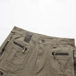 New OUKU Men's Tactical Shorts Cargo Shorts Capri Pants Zipper Pocket Multi Pocket Plain Comfort Wearable Calf-Length Casual Daily Holiday Sports Fashion Black Light Green