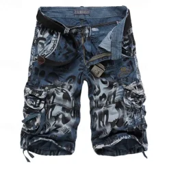 New OUKU Men's Tactical Shorts Cargo Shorts Camo Shorts Shorts Buttons Multi Pocket Camo Camouflage Wearable Knee Length Outdoor Daily Camping & Hiking Fashion Classic Camouflage Blue Camouflage Gray