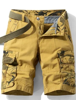 Online OUKU Men's Tactical Shorts Cargo Shorts Camo Shorts Summer Shorts Patchwork Solid Color Camo / Camouflage Ripstop Breathable Sports & Outdoor Military Army Green Blue