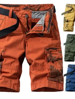 Online OUKU Men's Tactical Shorts Cargo Shorts Camo Shorts Summer Shorts Patchwork Solid Color Camo / Camouflage Ripstop Breathable Sports & Outdoor Military Army Green Blue