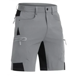 Hot OUKU Men's Tactical Shorts Cargo Shorts Shorts Casual Shorts Patchwork Zipper Pocket Straight Leg Plain Breathable Soft Knee Length Casual Daily Holiday Fashion Streetwear Khaki Light Grey