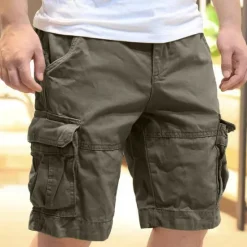 Best OUKU Men's Tactical Shorts Cargo Shorts Shorts Buttons Multi Pocket Plain Camouflage Wearable Knee Length Outdoor Daily Camping & Hiking Fashion Classic Camouflage khaki White