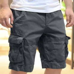 Best OUKU Men's Tactical Shorts Cargo Shorts Shorts Buttons Multi Pocket Plain Camouflage Wearable Knee Length Outdoor Daily Camping & Hiking Fashion Classic Camouflage khaki White