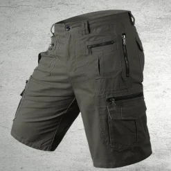 OUKU Men's Tactical Shorts Cargo Shorts Shorts Hiking Shorts Buttons Multi Pocket Plain Wearable Short Outdoor Daily Camping & Hiking Fashion Classic Black Light Green