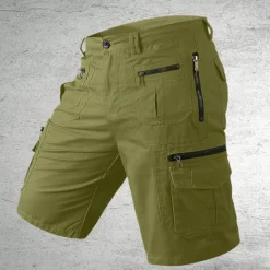 OUKU Men's Tactical Shorts Cargo Shorts Shorts Hiking Shorts Buttons Multi Pocket Plain Wearable Short Outdoor Daily Camping & Hiking Fashion Classic Black Light Green