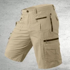 OUKU Men's Tactical Shorts Cargo Shorts Shorts Hiking Shorts Buttons Multi Pocket Plain Wearable Short Outdoor Daily Camping & Hiking Fashion Classic Black Light Green