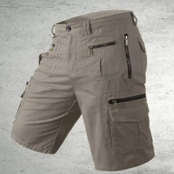 OUKU Men's Tactical Shorts Cargo Shorts Shorts Hiking Shorts Buttons Multi Pocket Plain Wearable Short Outdoor Daily Camping & Hiking Fashion Classic Black Light Green