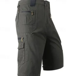 OUKU Men's Tactical Shorts Cargo Shorts Shorts Hiking Shorts Buttons Multi Pocket Plain Wearable Short Outdoor Daily Camping & Hiking Fashion Classic Black Light Green
