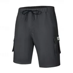 Hot OUKU Men's Tactical Shorts Cargo Shorts Shorts Drawstring Elastic Waist Multi Pocket Plain Wearable Short Outdoor Daily Going out Fashion Classic Black Army Green