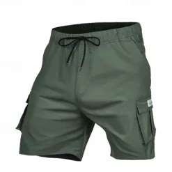 Hot OUKU Men's Tactical Shorts Cargo Shorts Shorts Drawstring Elastic Waist Multi Pocket Plain Wearable Short Outdoor Daily Going out Fashion Classic Black Army Green