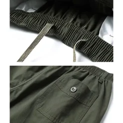 Sale OUKU Men's Tactical Shorts Cargo Shorts Shorts Drawstring Elastic Waist Multi Pocket Plain Wearable Knee Length Outdoor Daily Camping & Hiking Fashion Classic Army Green Navy Blue