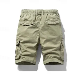 Hot OUKU Men's Tactical Shorts Cargo Shorts Shorts Buttons Elastic Waist Multi Pocket Plain Wearable Short Outdoor Daily Camping & Hiking Fashion Classic Black Army Green